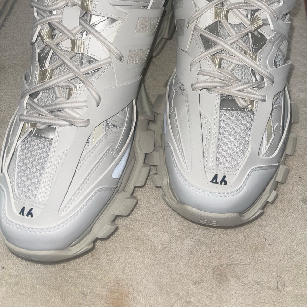 Balenciaga all white track sneaker size 12